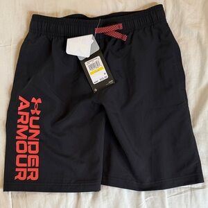 Under Armour Black Athletic Shorts with Red Accents